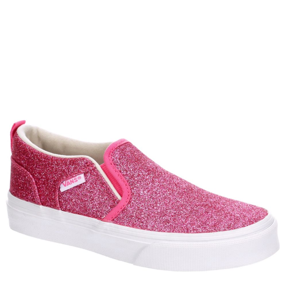 Pink Vans Girls Asher Slip On Sneaker Athletic Off Broadway Shoes