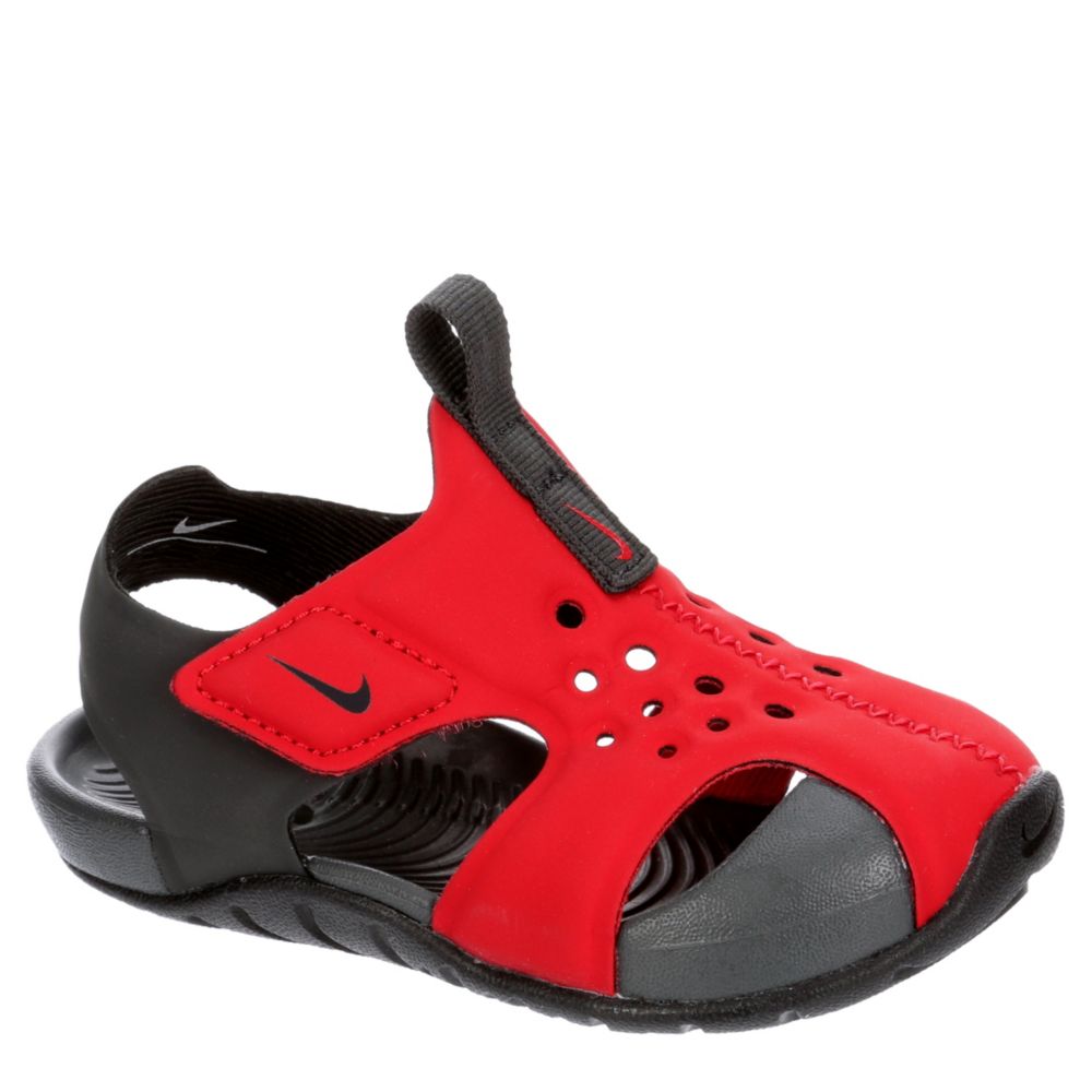 red infant sandals