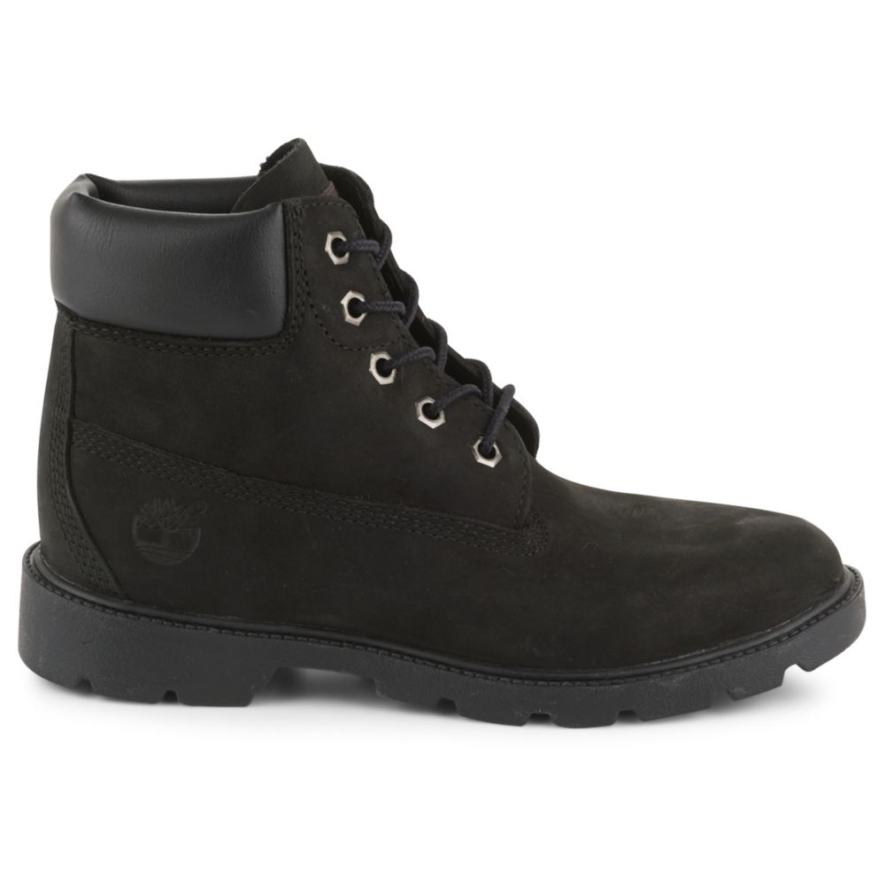 timberland boys black boots