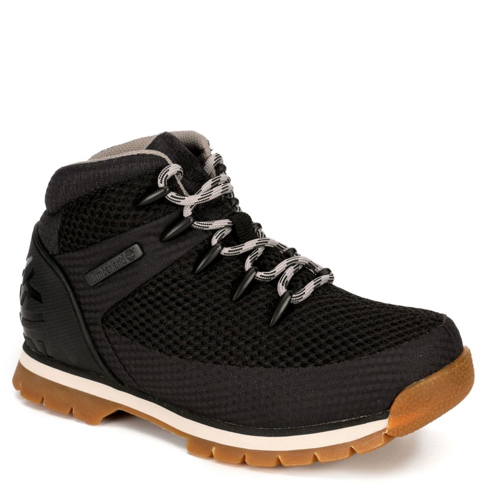 timberland boys black boots