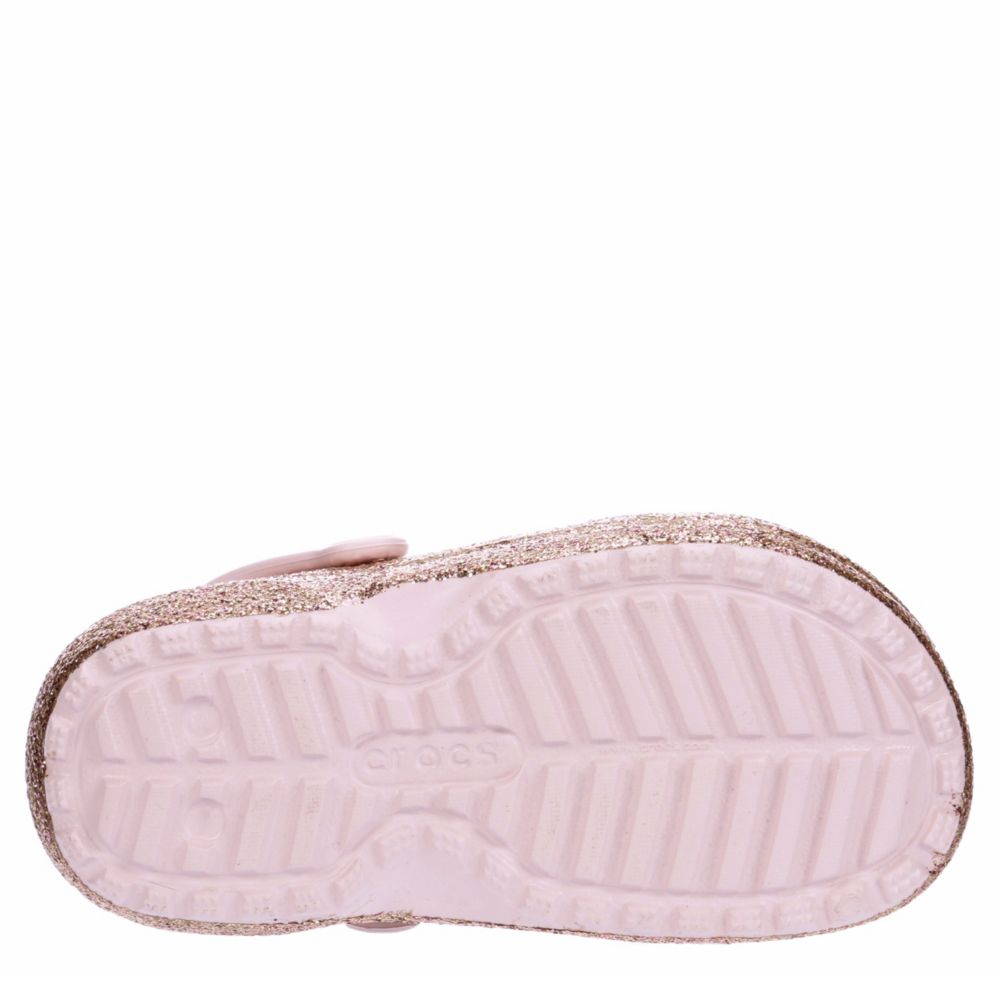 rose gold sparkly crocs