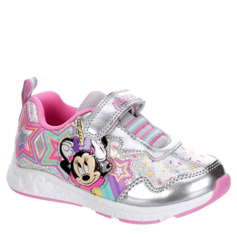 JOSMO Girls Infant Minnie Mouse Velcro Sneaker - SILVER