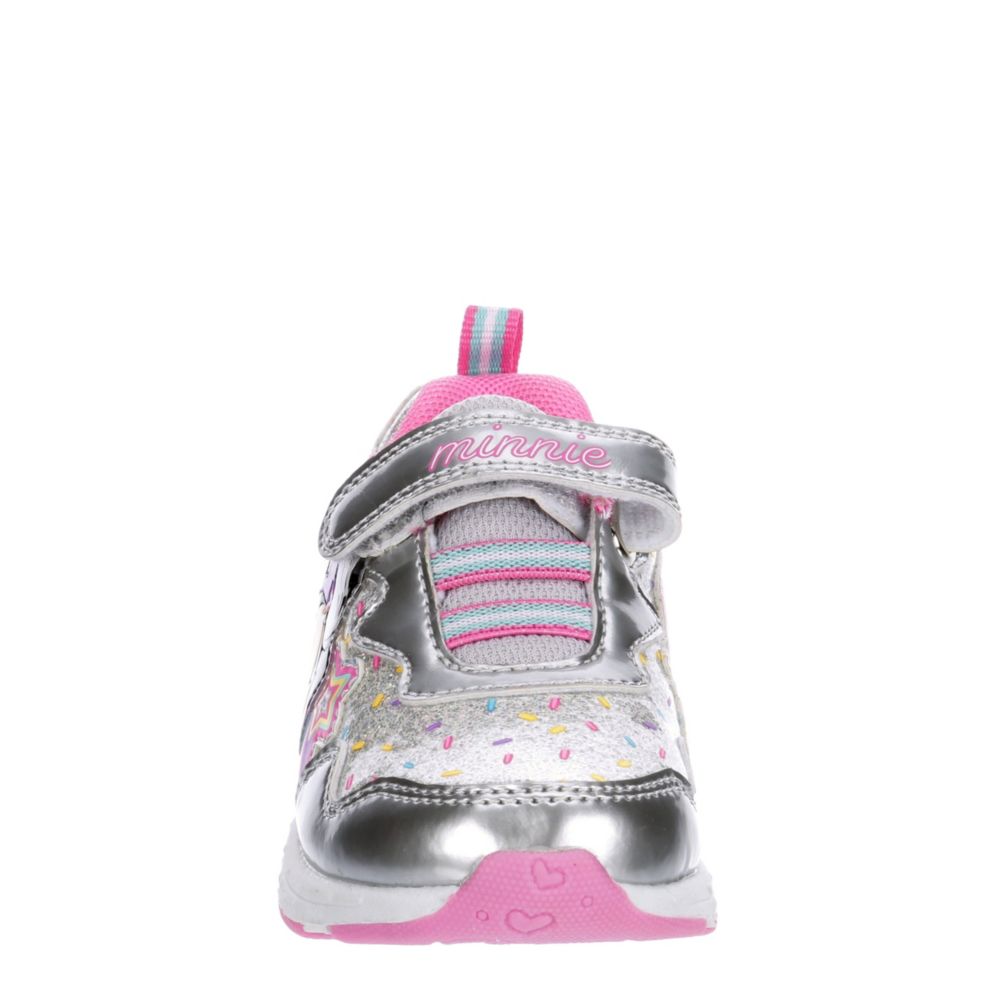 JOSMO Girls Infant Minnie Mouse Velcro Sneaker - SILVER