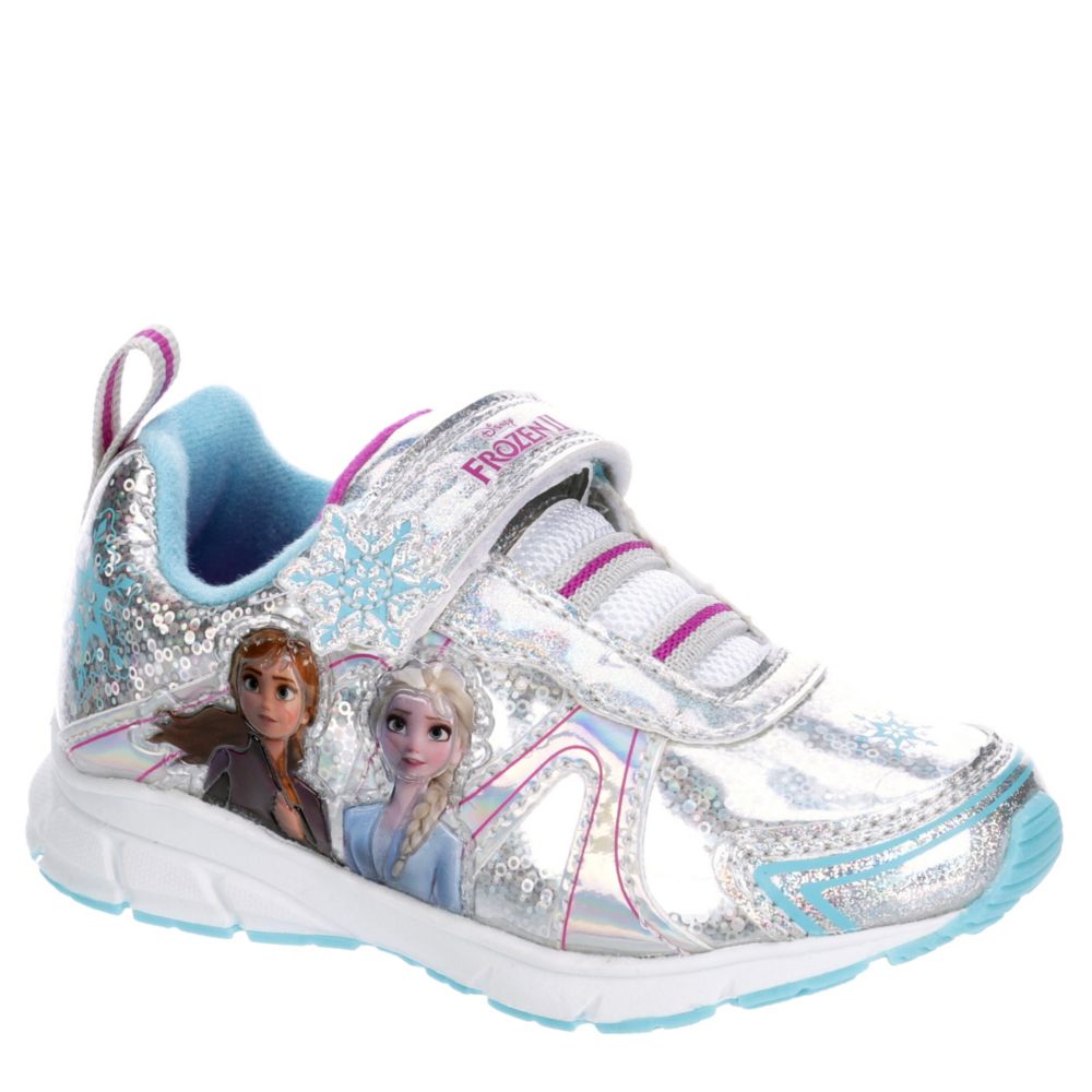 silver velcro shoes