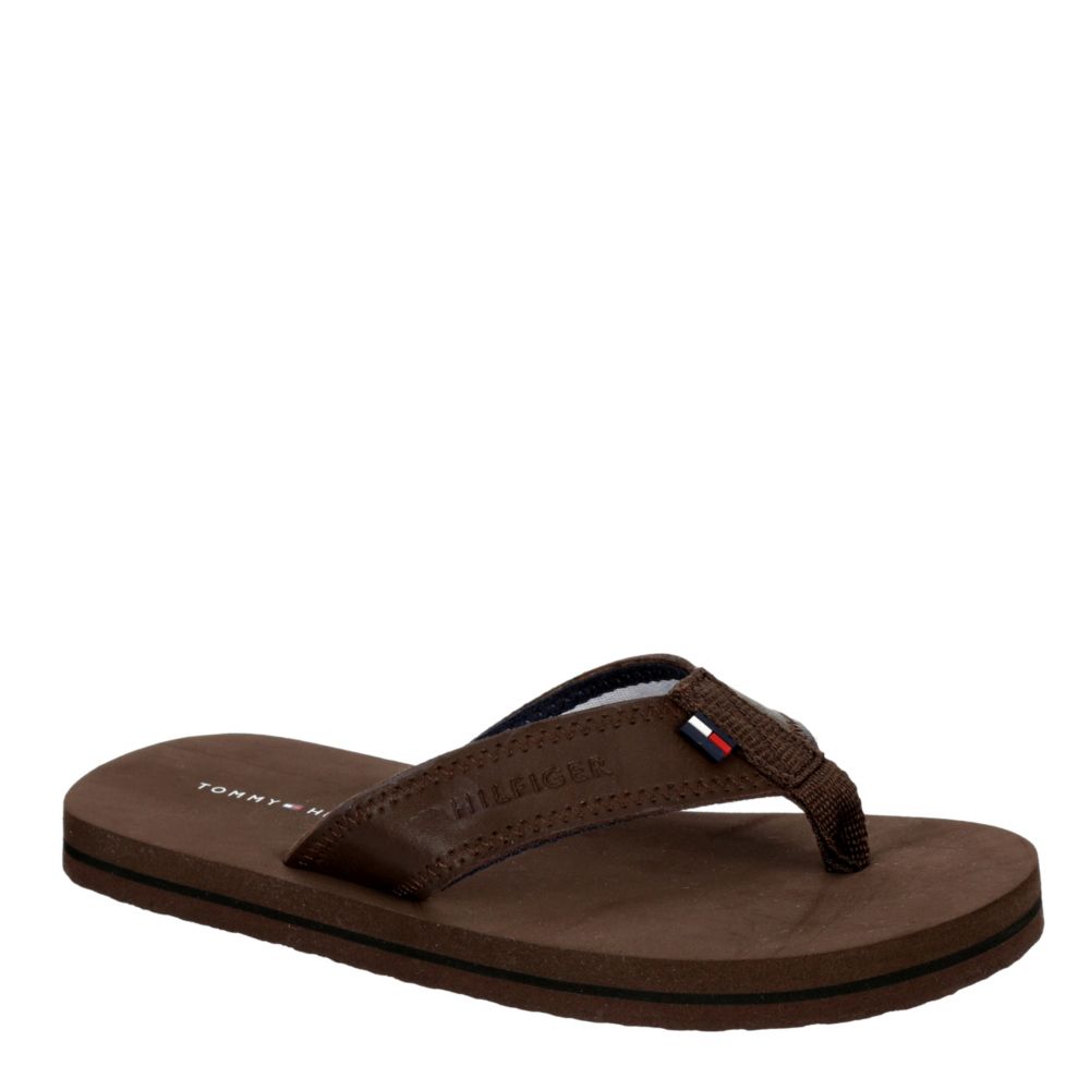 TOMMY HILFIGER Boys Clemmons Flip Flop - BROWN