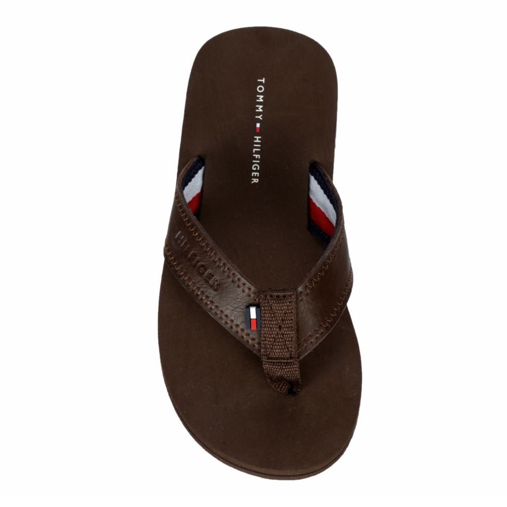 TOMMY HILFIGER Boys Clemmons Flip Flop - BROWN