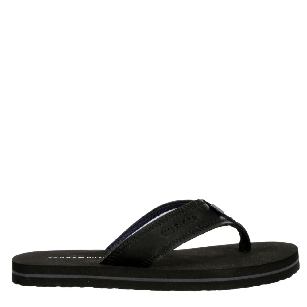 black tommy hilfiger flip flops
