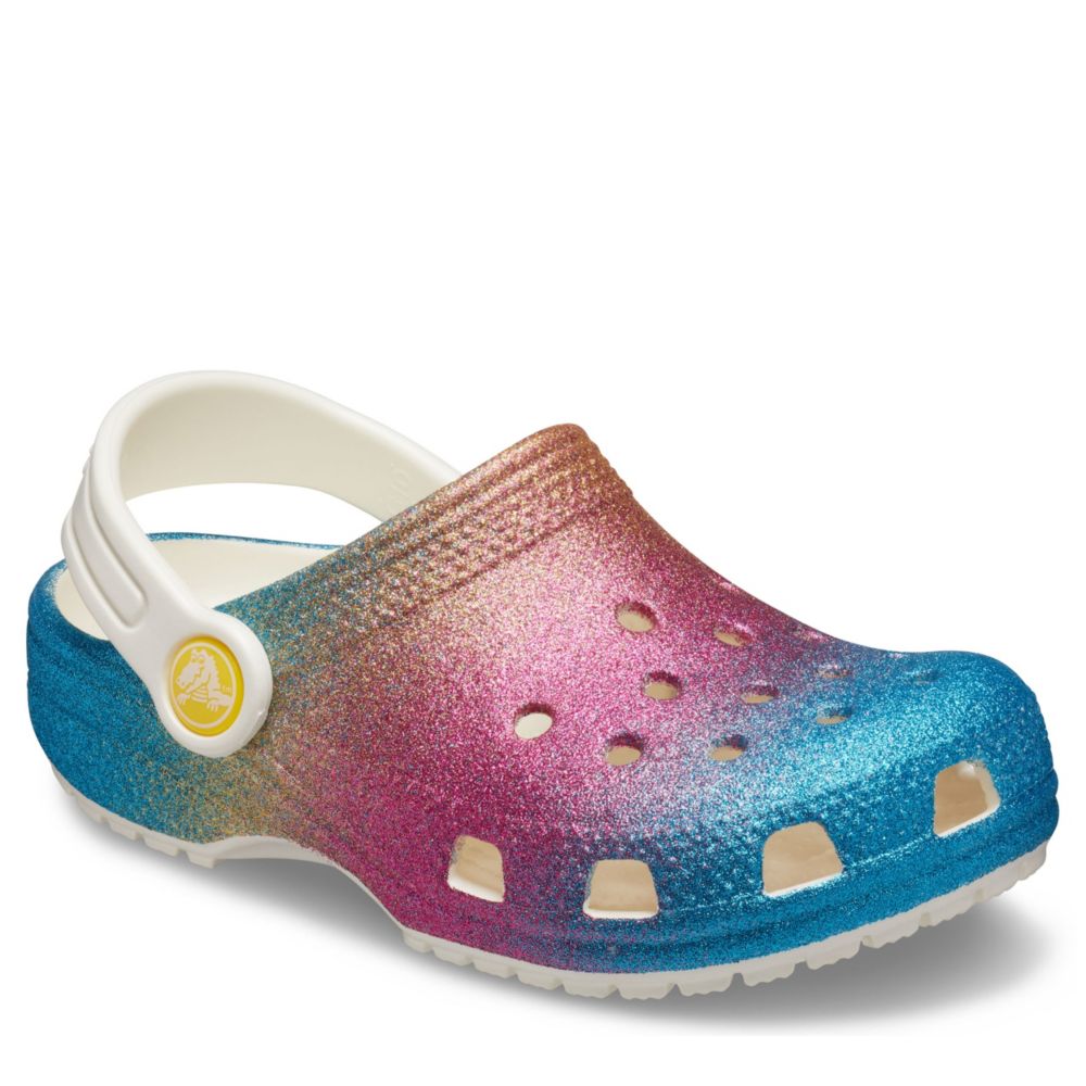 multi color crocs