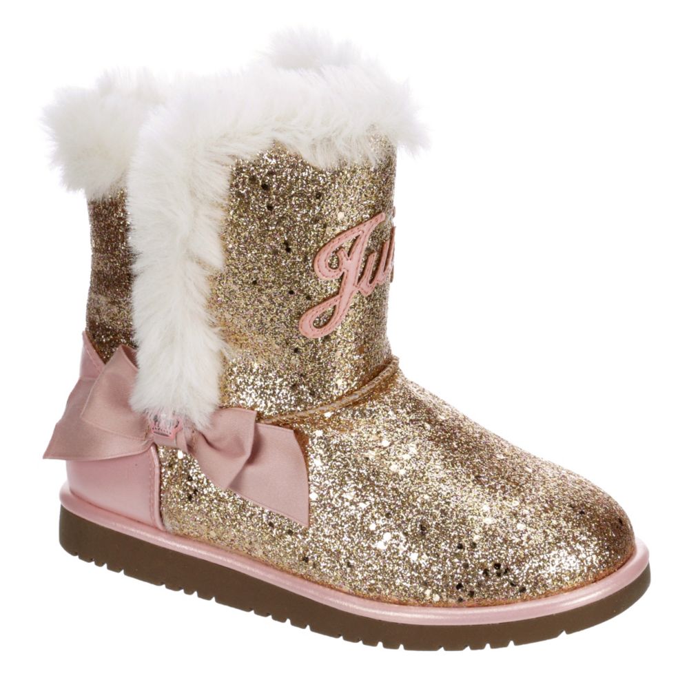JUICY COUTURE Girls Windsor Glitter Cozy Boot - ROSE GOLD
