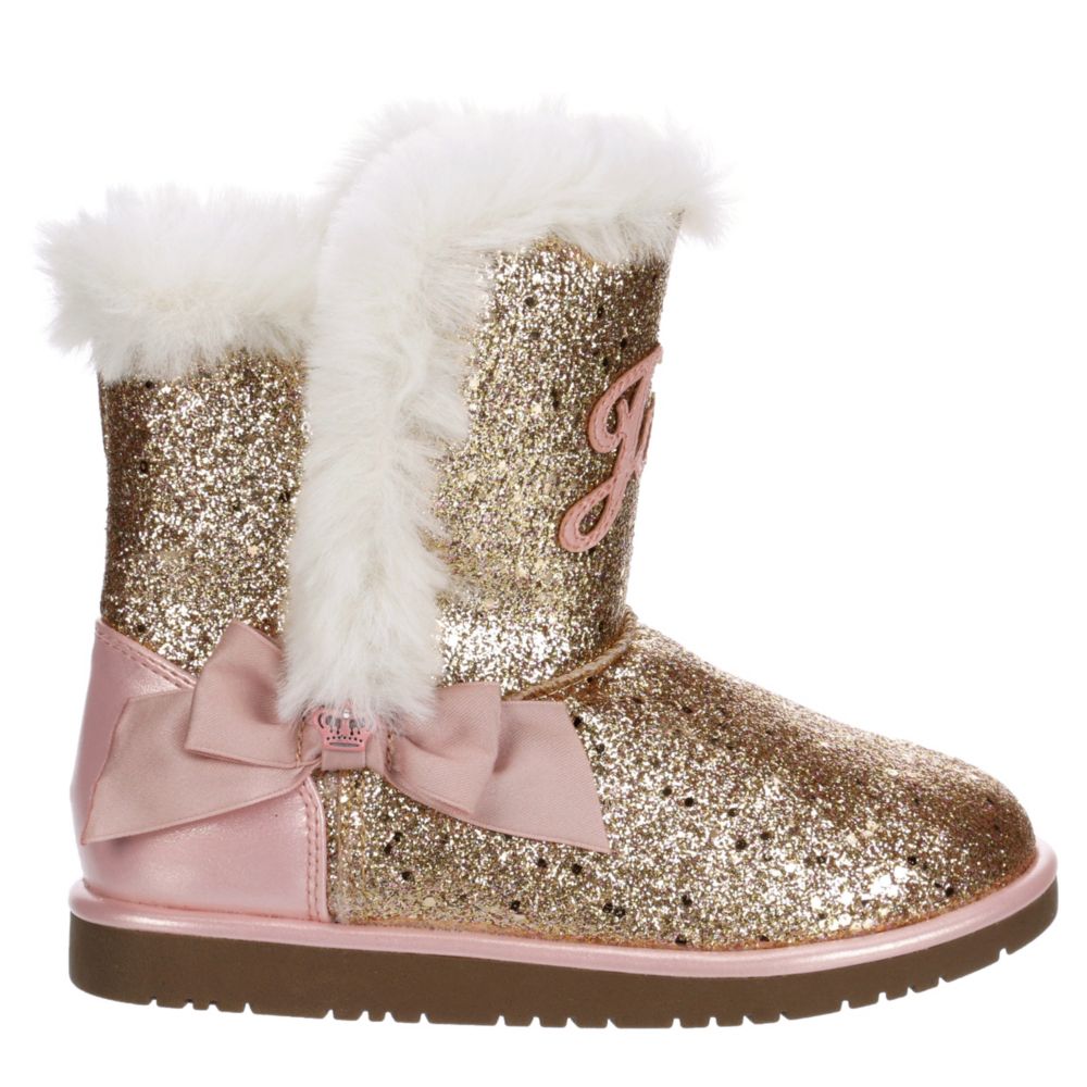 JUICY COUTURE Girls Windsor Glitter Cozy Boot - ROSE GOLD