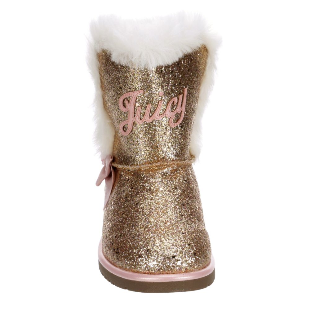 JUICY COUTURE Girls Windsor Glitter Cozy Boot - ROSE GOLD