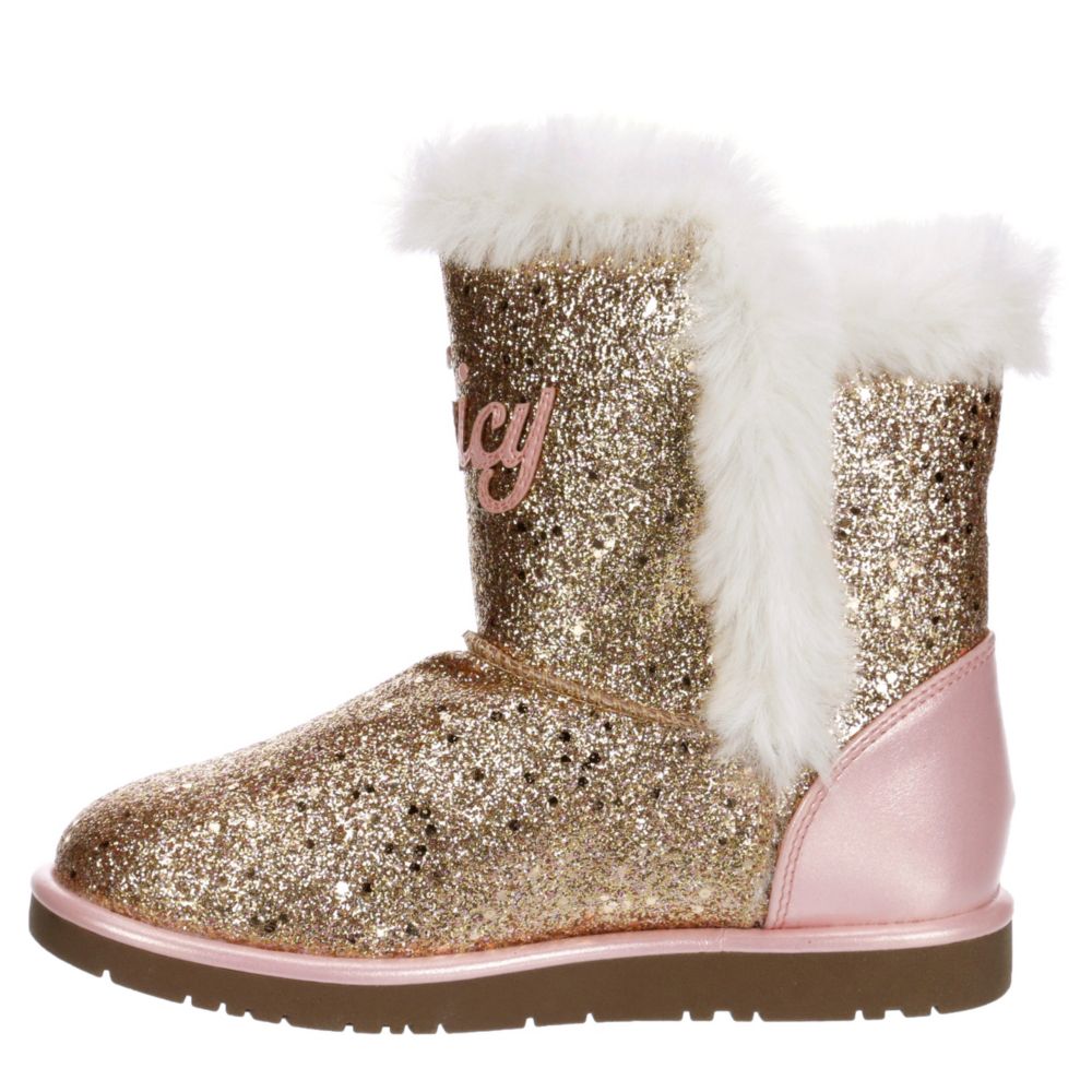 JUICY COUTURE Girls Windsor Glitter Cozy Boot - ROSE GOLD