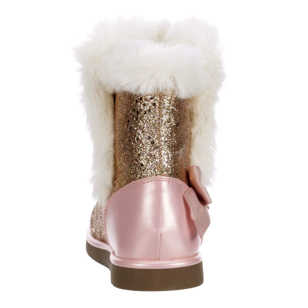 JUICY COUTURE Girls Windsor Glitter Cozy Boot - ROSE GOLD