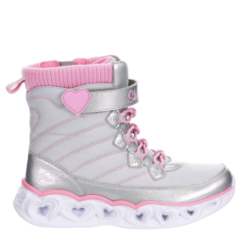 SKECHERS KIDS Girls Heart Lights - GREY