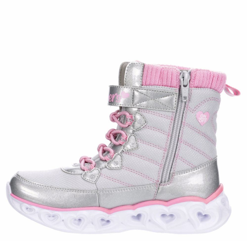 SKECHERS KIDS Girls Heart Lights - GREY