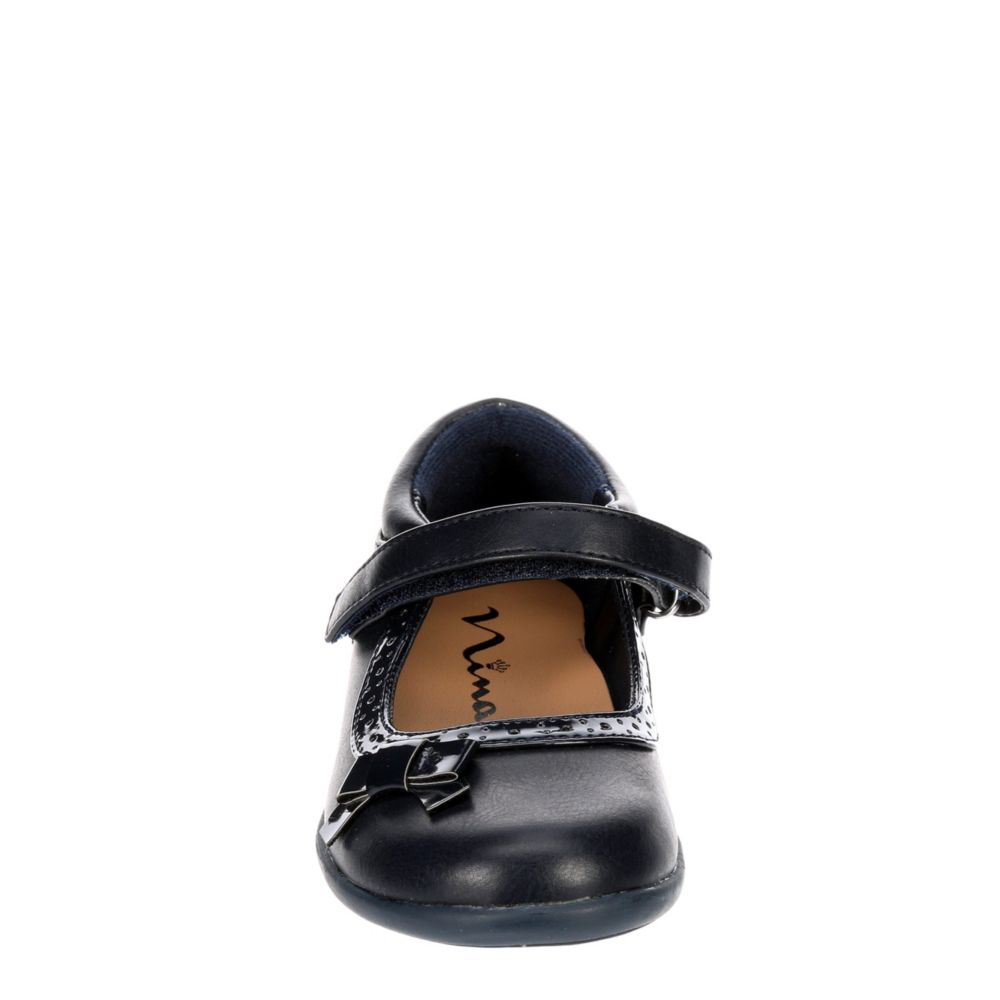 NINA KIDS Girls Luna Mary Jane Flat - NAVY