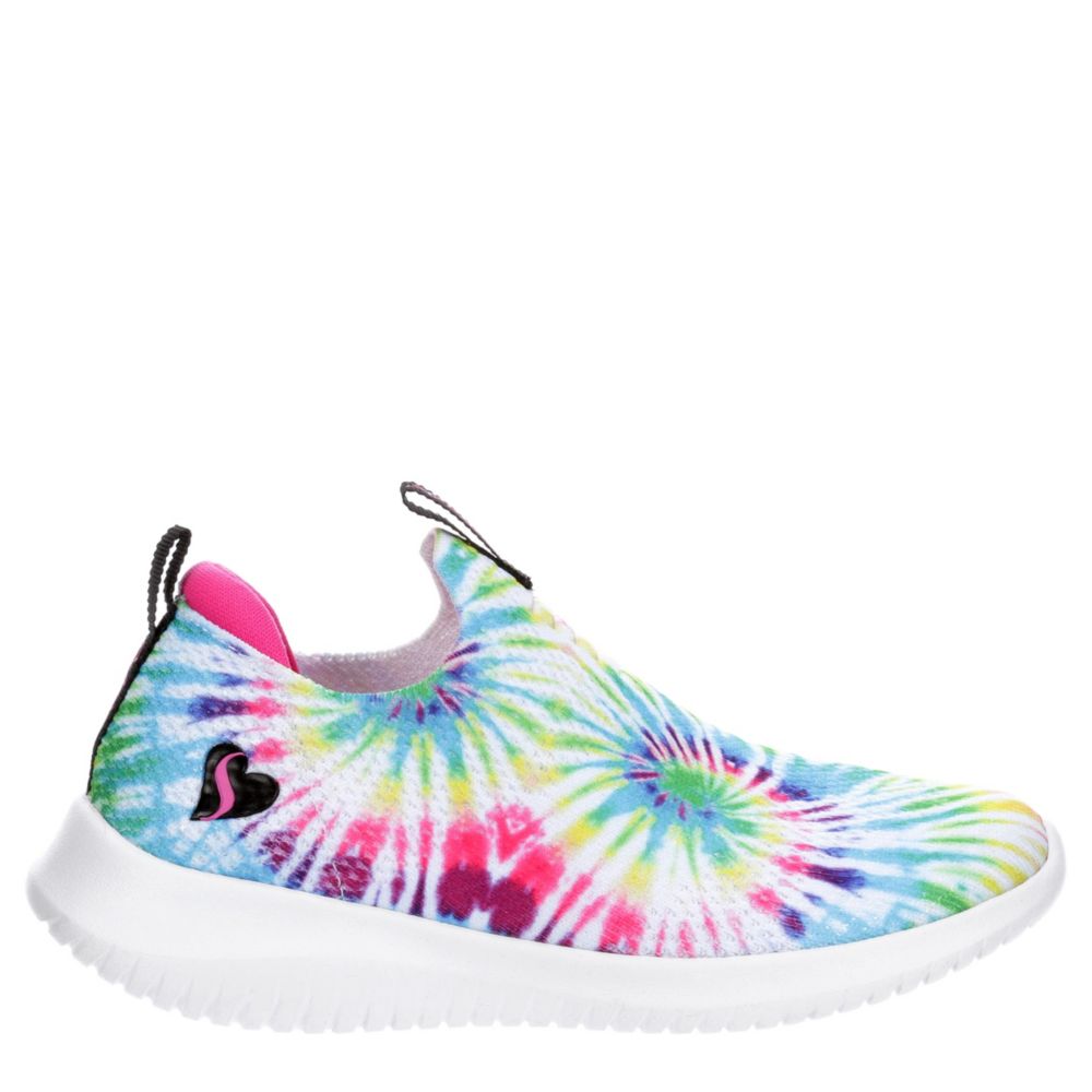 Tie-dye Skechers Kids Girls Ultra Flex Slip On Sneaker | Casual | Off ...