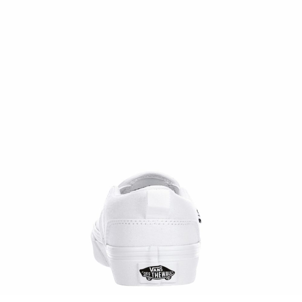 VANS Boys Asher Slip-on Sneaker - WHITE