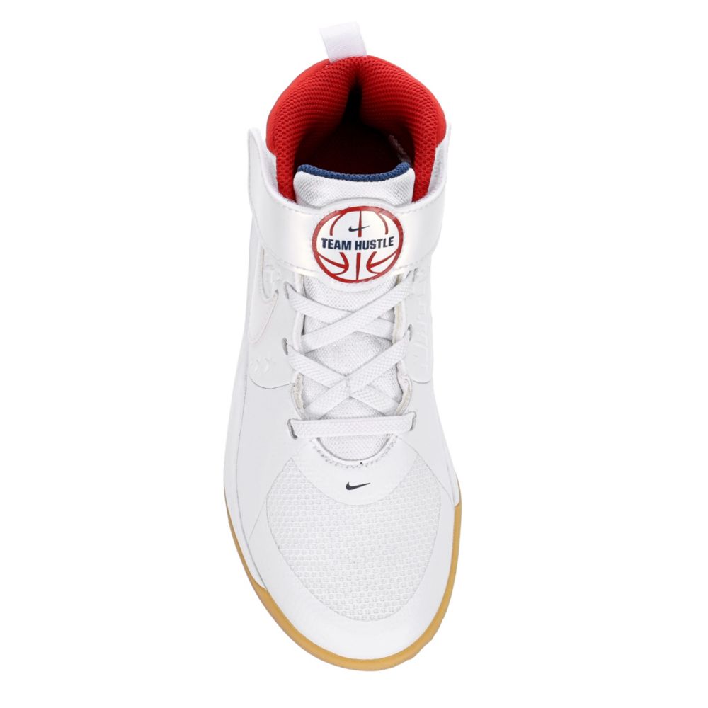 NIKE Boys Hustle D9 Basketball Shoe - WHITE