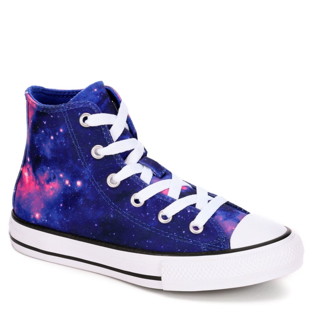 childrens purple converse high tops off 