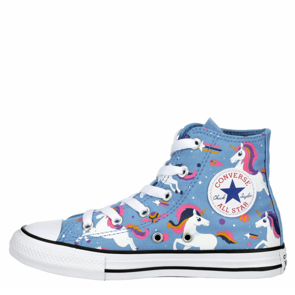 Pale Blue Converse Girls Chuck Taylor All Star High Unicorn | Girls | Off Broadway Shoes