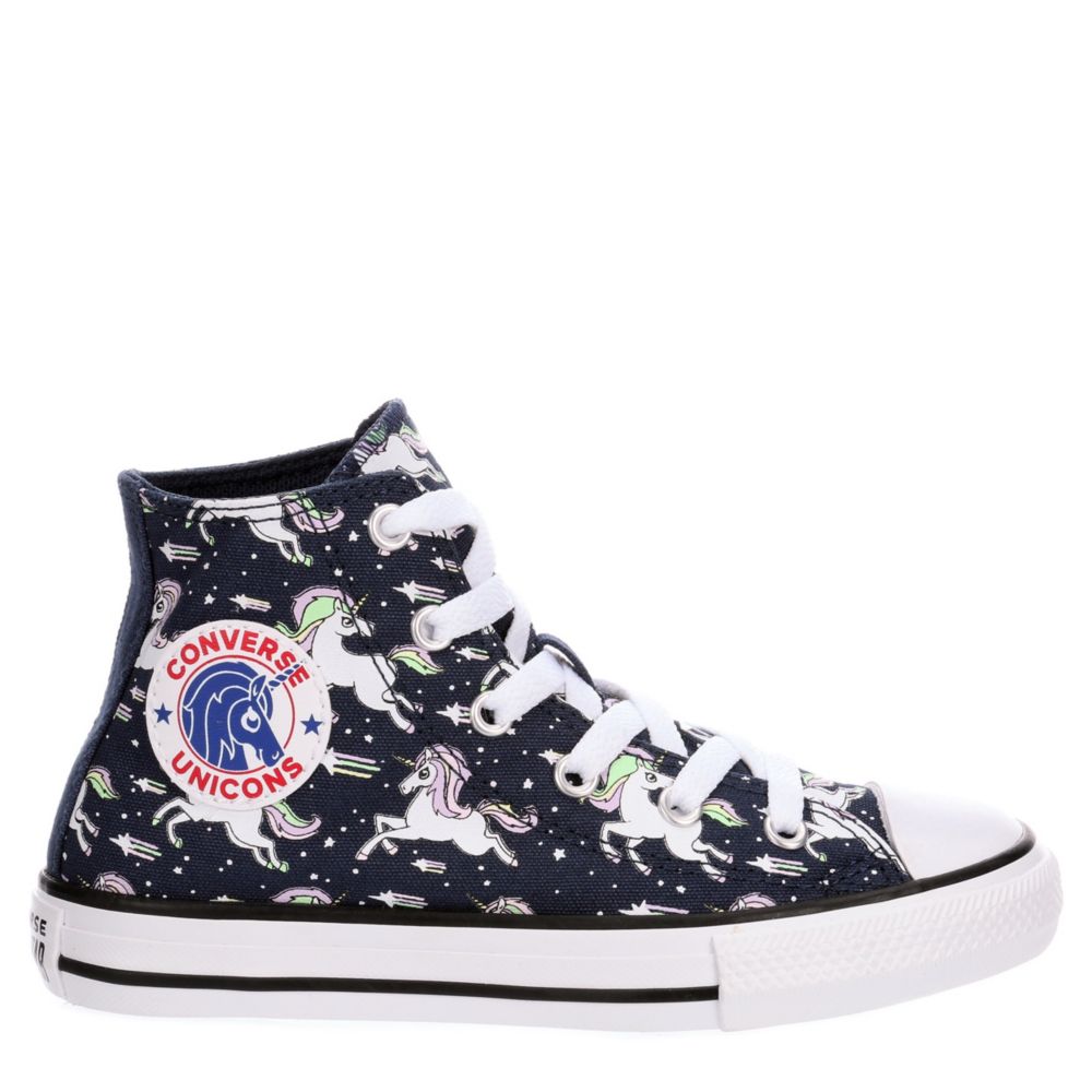 girls navy blue converse