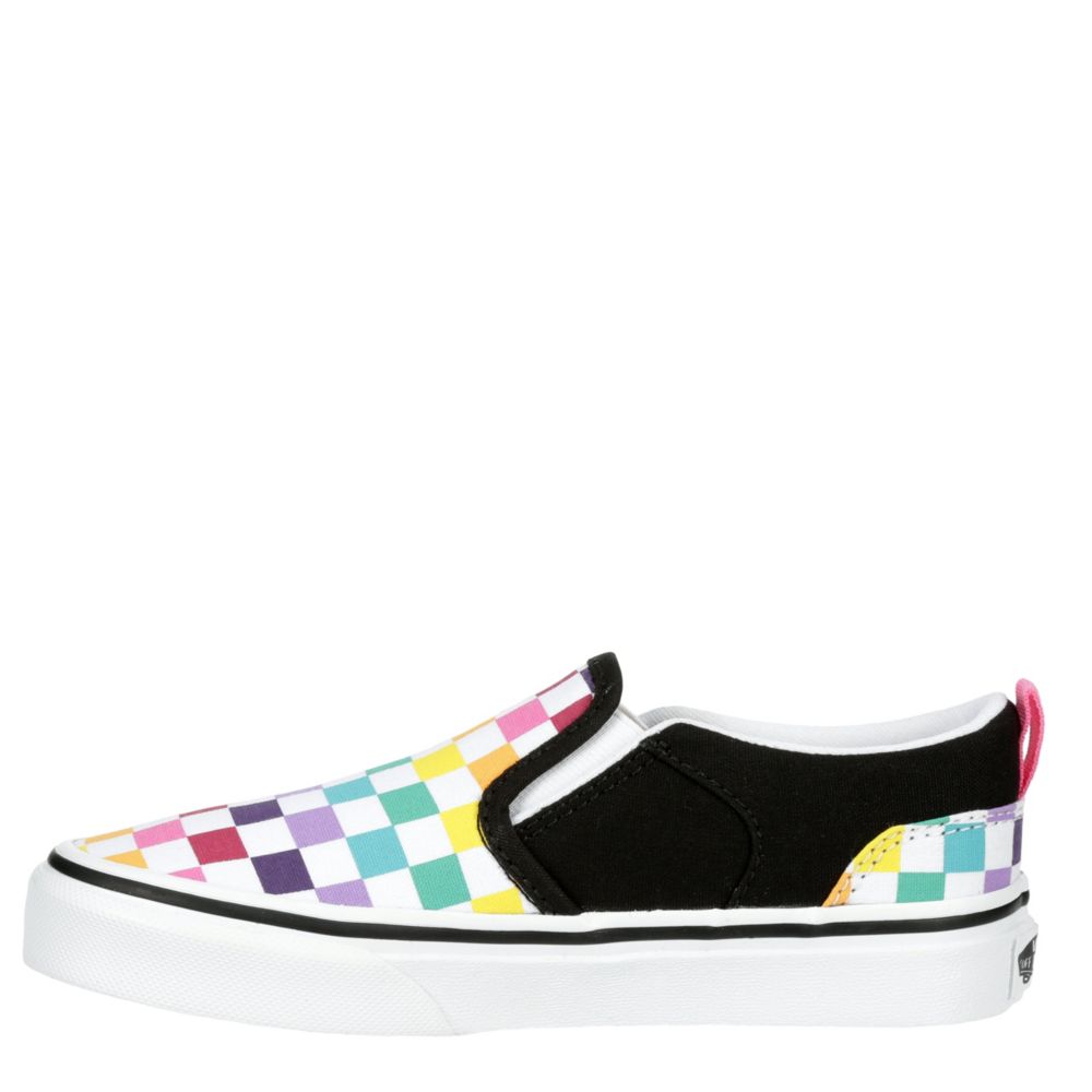 VANS Girls Asher Slip On Sneaker - WHITE