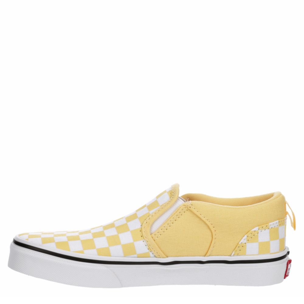 Yellow Vans Girls Asher Slip On Sneaker Athletic Off Broadway