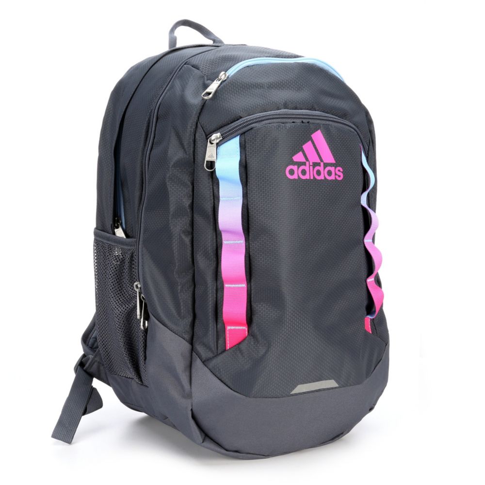 gray and black adidas backpack