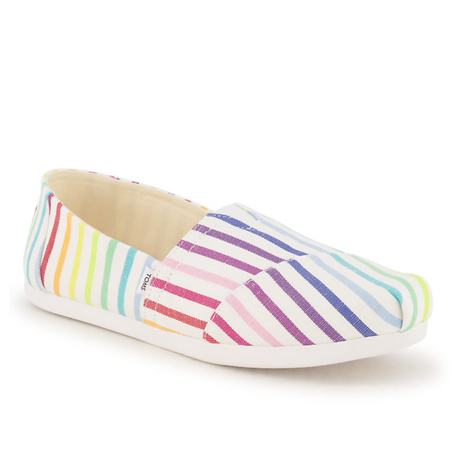 Toms Rainbow Damen Slipper Weiss