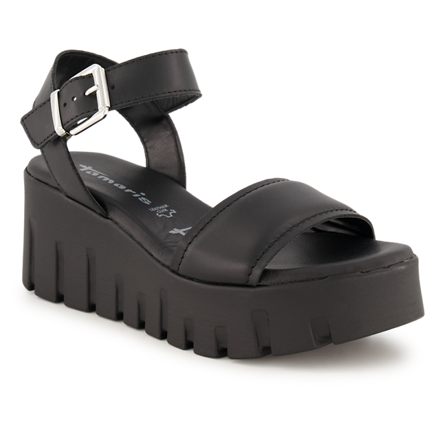 Tamaris Damen Hohe Sandalette Schwarz