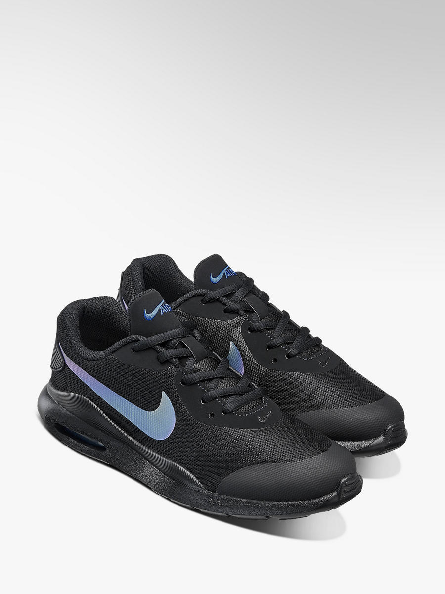 black and blue nike trainers