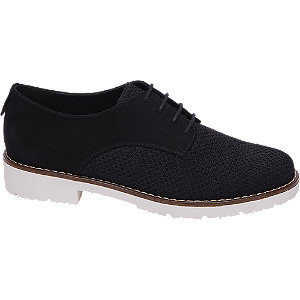 Graceland Zwarte Knitted Veterschoen graceland kopen in de aanbieding Graceland Zwarte Knitted Veterschoen graceland kopen in de aanbieding