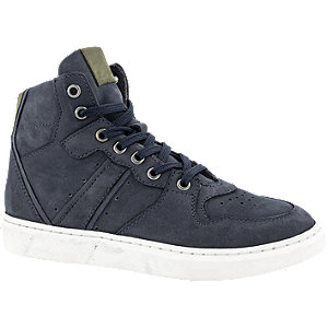 Blauwe leren sneaker ritssluiting Victory