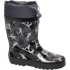 Cortina Zwarte Regenlaars Voetbalprint cortina kopen in de aanbieding