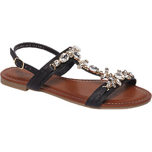 Graceland Zwarte Sandaal Kristal graceland kopen in de aanbieding Graceland Zwarte Sandaal Kristal graceland kopen in de aanbieding