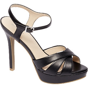 Graceland Zwarte Sandalette Plateauzool graceland kopen in de aanbieding Graceland Zwarte Sandalette Plateauzool graceland kopen in de aanbieding