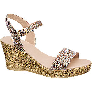 Graceland Gouden Sandalette Sleehak graceland kopen in de aanbieding Graceland Gouden Sandalette Sleehak graceland kopen in de aanbieding