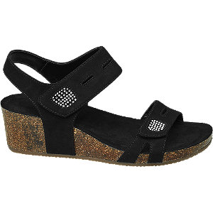 Graceland Zwarte Sandalette Kurk graceland kopen in de aanbieding Graceland Zwarte Sandalette Kurk graceland kopen in de aanbieding