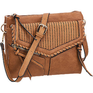 Graceland Cognac Schoudertas Perforatie graceland kopen in de aanbieding