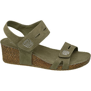 Graceland Groene Sandalette Kurk graceland kopen in de aanbieding Graceland Groene Sandalette Kurk graceland kopen in de aanbieding