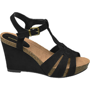 Graceland Zwarte Sandaal Sleehak graceland kopen in de aanbieding Graceland Zwarte Sandaal Sleehak graceland kopen in de aanbieding