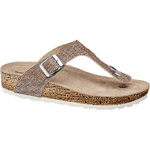 Graceland Beige Teenslipper Gesp graceland kopen in de aanbieding Graceland Beige Teenslipper Gesp graceland kopen in de aanbieding