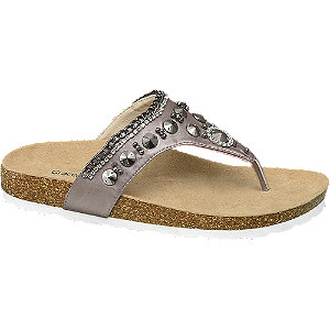 Graceland Grijze Teenslipper Stenen graceland kopen in de aanbieding