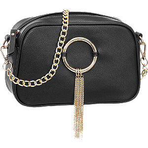 Graceland Zwarte Schoudertas Goud graceland kopen in de aanbieding