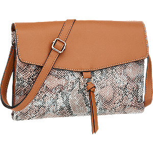 Graceland Cognac Schoudertas Croco graceland kopen in de aanbieding