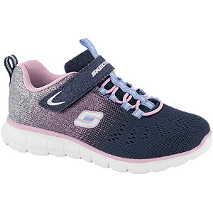 Donkerblauwe glitter sneaker klittenband Skechers