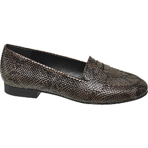 Graceland Zwarte Slangenprint Loafer graceland kopen in de aanbieding