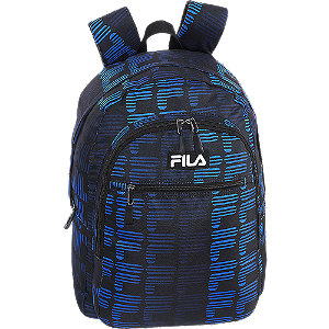 Zwarte rugtas blauw detail Fila maat Tassenshoponline.nl