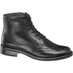 5th avenue black leather ankle boots